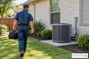 Central Texas home prepared for professional AC installation